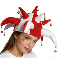 Chapeau de Clown Joker de Football Blanc et Rouge pour Fête et Carnaval en Pologne MH-0473