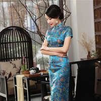 Robe chinoise de style chinois grande taille, cheongsam sexy pour femmes, vintage, classique, col mandarin, robe chinoise en brocart à fleurs, longues vestidos