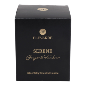 Candela Profumata ELEVARRE Serene 31oz in Barattolo di Vetro con Coperchio, Fragranza Zenzero e Tambour - Product Image 6
