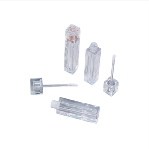 STOCK READY SHIP Wholesale Recyclable Eco-Friendly Irregular Square Crystal Transparent Thick Wall 3.5ml Empty Lip Gloss <b>Tube</b> - Product Image 2