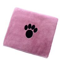 Collection de serviettes de toilettage en microfibre pour animaux de compagnie logo brodé de patte d'animal de compagnie pour petite, moyenne, grande taille serviette de couleur personnalisée
