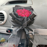 Mini bouquet artisanal de roses éternelles préservées, clip parfumé pour voiture, décoration de Noël, fleurs séchées en gros, remise de diplôme