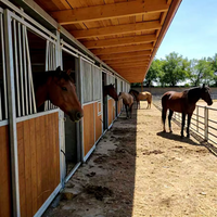 Seepoem 12x12ft Cloison de box extérieure en acier galvanisé à chaud pour écurie de chevaux, club équestre, box d'hébergement, tailles personnalisables