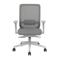 Chaise de bureau ergonomique moderne en maille avec soutien lombaire réglable, hauteur réglable, base en acier, dossier en nylon, fonction pivotante et inclinable