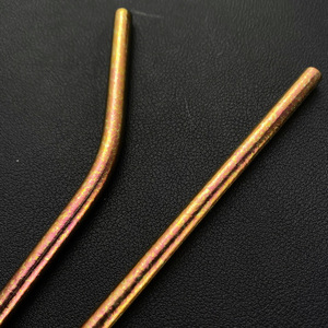Pure Titanium <b>Straws</b> Colorful Bend Straight Metal <b>Reusable</b> For Drinks Tea Cola Outdoor Home Use - Product Image 2