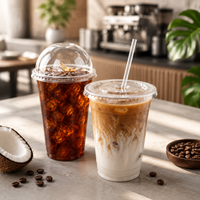 Vasos Desechables Ultra Transparentes, Libres de BPA, Aptos para Alimentos, de PET, para Bebidas Frías, Calibre 98mm, 12oz-24oz, Múltiples Capacidades, para Café Helado, Té de Burbujas