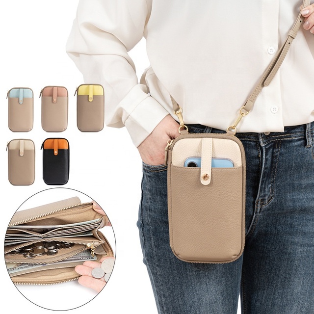 FSR292 Fashion Luxury Genuine Leather Crossbody Bag Shoulder Bag Women Mobile Phone Bags First Layer Cowhide Mobile Phone