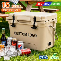 Glacière isotherme rotomoulée 20L en PE/PU, étanche, qualité alimentaire, conservation de la glace pendant 5 jours, logo personnalisé, utilisation extérieure pour boissons