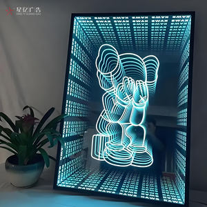 Индивидуальная светодиодная рекламная бездна зеркальная световая вывеска с многослойным зеркальным узором, декоративная подсветка, питание от постоянного тока 1 год - Product Image 2