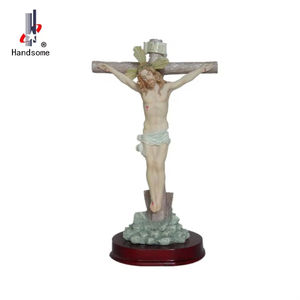 Hecho a mano 12 pulgadas 3D resina polivinílica Jesucristo crucifixión arte religioso católico decoración del hogar jardín estatua pintura artesanal - Product Image 3
