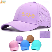 Casquette de baseball OEM personnalisée, perforée au laser en forme de goutte d'eau, séchage rapide, respirante, 6 panneaux, pour le sport, la course et le golf, vierge, vente en gros