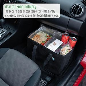 Supports verticaux isolés réutilisables pour les courses d'épicerie x-large refroidisseur de nourriture à froid sacs de <span class=keywords><strong>livraison</strong></span> de pizza isolés à fermeture éclair - Product Image 6