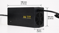 Chargeur de batterie LiFePO4 60V 5A 16S, sortie 67.2V, prise personnalisée pour bateau électrique