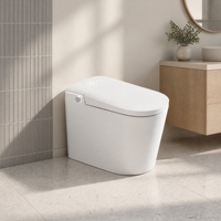 Mini toilette intelligente compacte avec bidet électrique, siège chauffant, chasse d'eau automatique et design gain de place pour salle de bain