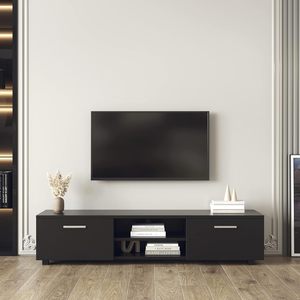 Mueble de <span class=keywords><strong>TV</strong></span> Moderno con 2 Gabinetes de Almacenamiento, Centro de Entretenimiento para <span class=keywords><strong>TV</strong></span> de <span class=keywords><strong>55</strong></span>, 60 y 65 Pulgadas, <span class=keywords><strong>Mesa</strong></span> de Consola Simple para Televisión - Product Image 3