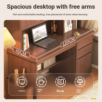 Bureau d'ordinateur à domicile ergonomique et durable avec étagère intégrée pour étudiant, design simple pour chambre à louer ou chambre à coucher