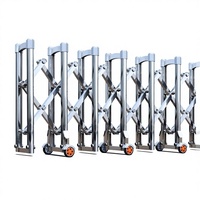 Porte coulissante en acier inoxydable/alliage d'aluminium, barrière rétractable manuelle à grande vitesse, vente directe, cloison pliante, tourniquet