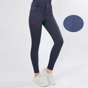 2024 Equestrian Clothing Full Seat Silicon Horse Riding Pants Ladies Manufactures Breathable High Quality Button Zipper New Desi