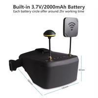نظارات FPV طراز LS-800D بتردد 5.8 جيجاهرتز مع نظام ELRS للطائرات بدون طيار، 40 قناة، شاشة 5 بوصة، نظارات تناظرية FPV VR للطائرات بدون طيار