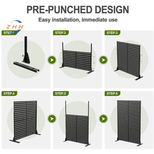 Customizable Outdoor Privacy <strong>Screen</strong>, Privacy <strong>Screen</strong> with Stand Metal Divider <strong>for</strong> Outdoor <strong>Garden</strong> Backyard Patio <strong>Free</strong> <strong>Standing</strong> - Product Image 1
