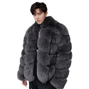 winter fashion 2021 men's wear fur coat real fox fur plus size jacket luxury saga fox fur coats