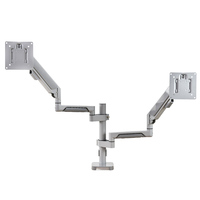Swelix H11G Gris Support pour double moniteur 17 36 pouces Bras de moniteur d'ordinateur à ressort à gaz articulé pour bureau Maximum 90 degrés