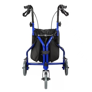 <span class=keywords><strong>Deambulatore</strong></span> <span class=keywords><strong>a</strong></span> 3 Ruote Leggero <span class=keywords><strong>con</strong></span> Freni Manuali e Borsa Portaoggetti, Ausilio per la Mobilità Pieghevole per Anziani, Uso Interno ed Esterno - Product Image 1