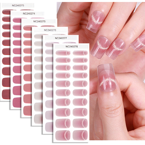Bandes de <span class=keywords><strong>vernis</strong></span> gel semi-durcies pour <span class=keywords><strong>ongles</strong></span>, design œil de chat dynamique brillant, couleur unie, couverture complète, à polymériser sous lampe UV - Product Image 4