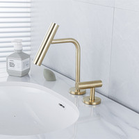 Robinet de lavabo moderne à 2 trous, corps en laiton, mitigeur de salle de bain à poignée séparée, montage sur comptoir, usine OEM