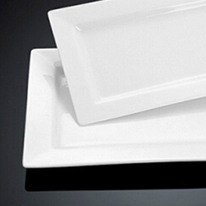Ensemble d'assiettes rectangulaires en porcelaine blanche PITO, écologiques, sans danger pour les restaurants, les hôtels, les plats - Product Image 2