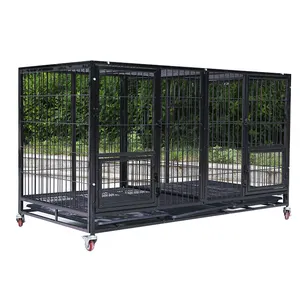 Grand transporteur de transport de chiens en plein air villa de luxe pour chiens cage en métal en acier inoxydable robuste pour animaux de compagnie