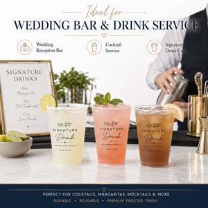 Vasos <span class=keywords><strong>de</strong></span> <span class=keywords><strong>Bar</strong></span> Personalizados con Logotipo para Bodas, Vasos Desechables <span class=keywords><strong>de</strong></span> PP Esmerilado <span class=keywords><strong>de</strong></span> 12oz y 16oz para Beber Cócteles - Product Image 2