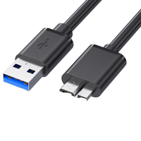 Kabel Kotak Hard Disk Seluler USB 3.0 AM ke Micro Koneksi Komputer Ponsel Kecepatan Tinggi ke Kabel Data Hard Disk Seluler