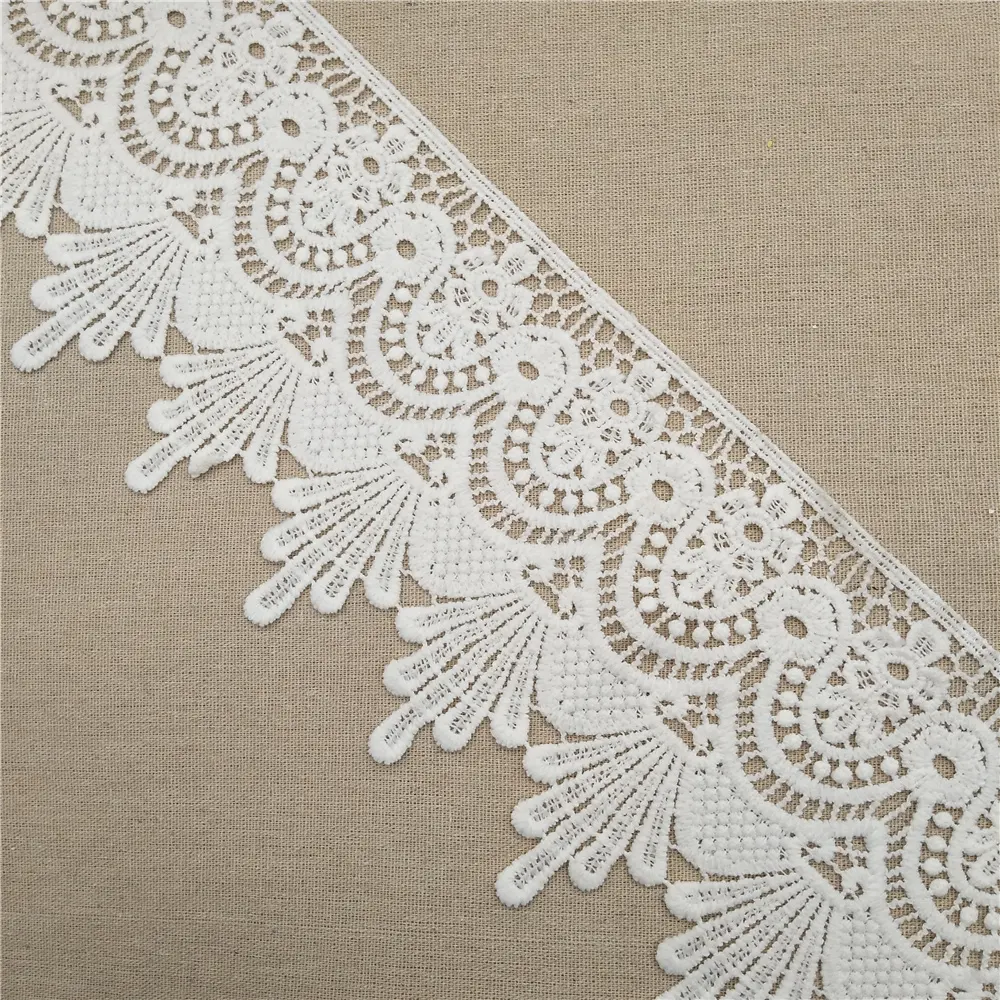 Sewing Trim 2023 Lace Trim Guipure Milk Silk Lace for Curtain Other Fabric 100% Polyester Sustainable Embroidered Free of Charge