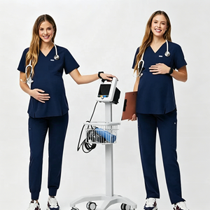 Tenues d'infirmière personnalisées à manches courtes pour femmes enceintes, avec logo sur mesure, pour médecins et infirmières - Product Image 1