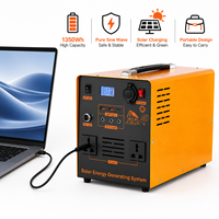 Power Bank Gelombang Sinus Murni 600W 1350wh LiFePO4 Power Station Input Panel Surya MPPT DC5521 USB-C PD Pengisian Cepat Suplai Luar Ruangan
