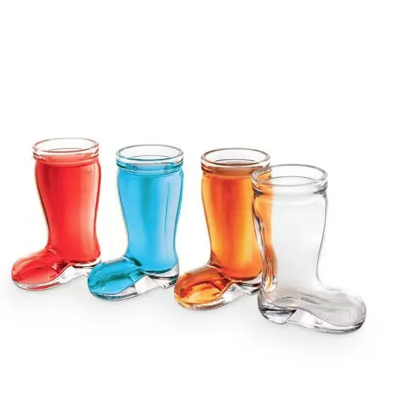 飲料ジュースバーやカクテルガラスボトル用のユニークな形状の100ml 3オンスのカスタム靴型ガラスワイングラス