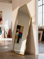 Miroir en verre architectural encadré en alliage d'aluminium pour salle de bain de bâtiment résidentiel