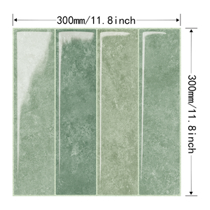 Autocollant mural en mosaïque de carreaux à lattes en résine époxy <span class=keywords><strong>vert</strong></span> sauge Seafoam, aspect pierre vieillie, 300x300mm, étanche, pour crédence - Product Image 3
