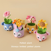 Amigurumi fait main, animaux de dessin animé, plantes en pot, mini cadeau apaisant pour la décoration de bureau et de la maison