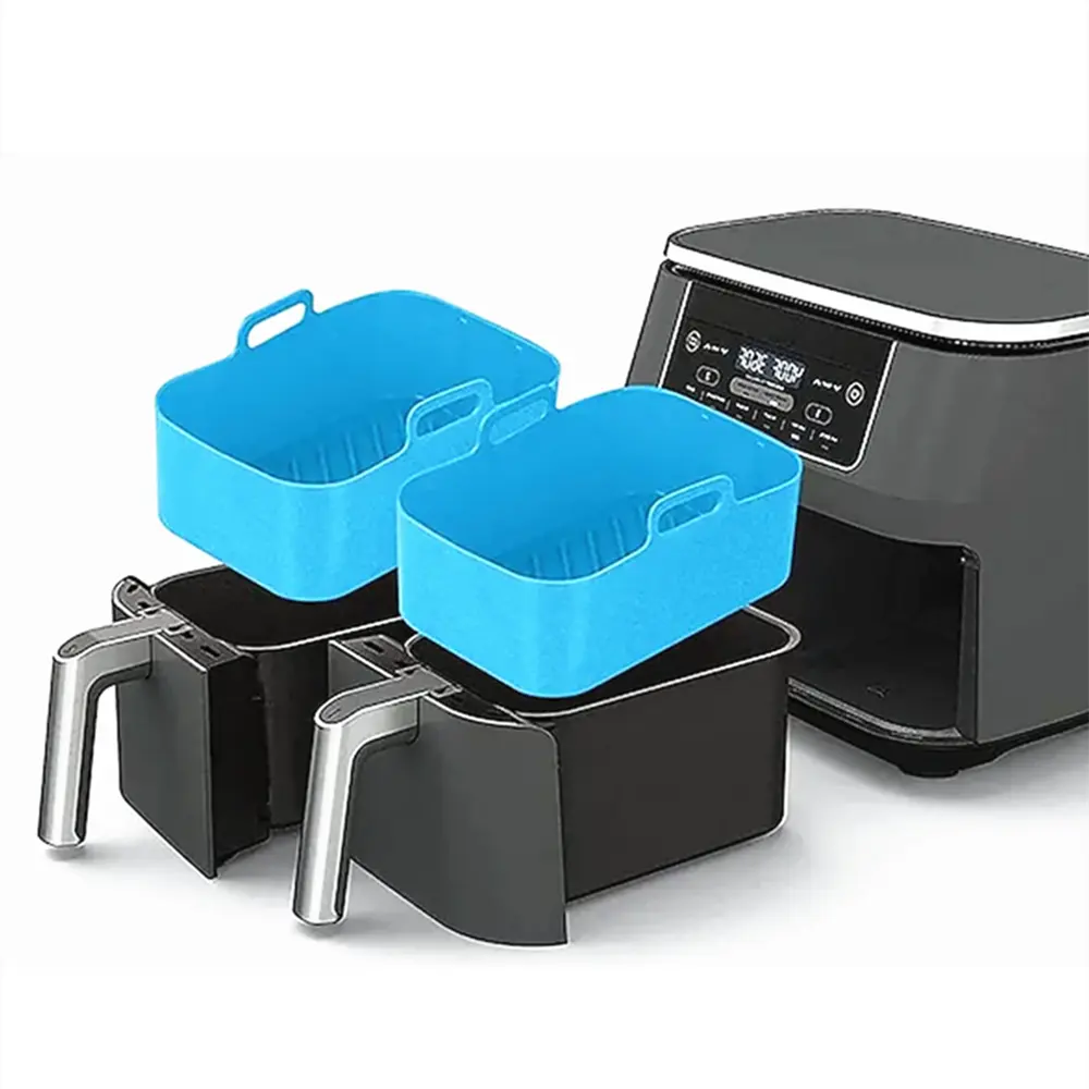 Easy to Clean Air Fryer Basket Oven Accessories Square Reusable Non-stick Air Fryer Rectangle Pot Liner Silicone Air Fryer Liner
