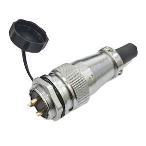 Connecteur circulaire à montage sur panneau, 2 à 19 broches, prise aviation mâle WS24TQ+ZM, alliage de zinc, plaqué chrome, cuivre plaqué or - Product Image 1