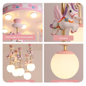 Lampadario per <span class=keywords><strong>Cameretta</strong></span> Bambini, Creativo a Cartone Animato, in Ferro, Luce Bianca Calda, Lampada Principessa Rossa, Stile Nordico per <span class=keywords><strong>Cameretta</strong></span> Neonato - Product Image 6