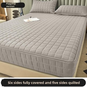 Protège-matelas en polyester, entièrement zippé sur six côtés, <span class=keywords><strong>drap</strong></span>-<span class=keywords><strong>housse</strong></span> doux et épais matelassé, minimaliste et respirant, sur mesure - Product Image 4