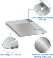 Plaque de cuisson universelle en acier inoxydable sur mesure pour barbecue au gaz ou au charbon de bois, poêle à frire pour barbecue