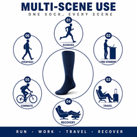 Chaussettes de compression sportives sans couture pour hommes, en coton, hauteur genou, pour le cyclisme et l'entraînement, anti-fatigue, personnalisables