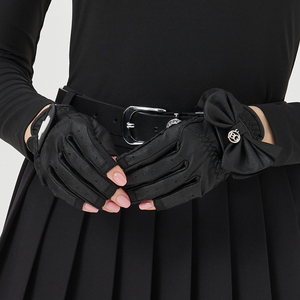 Guantes de Golf sin Dedos para Mujer de Alta Calidad, Decoración con Lazo, Transpirables, Antideslizantes, Resistentes a la Abrasión, Modelo Deportivo para Exteriores 01 - Product Image 1