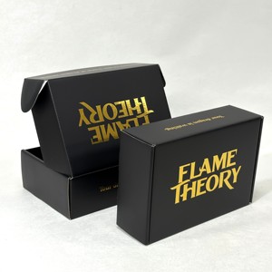 Boîte d'expédition noire personnalisée avec logo en feuille d'or, boîte en carton ondulé <span class=keywords><strong>pour</strong></span> l'emballage de bijoux, boîte d'expédition en film mat <span class=keywords><strong>pour</strong></span> les petites entreprises - Product Image 4