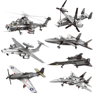 Serie militar Wange, avión de combate, helicóptero, montaje DIY, <span class=keywords><strong>Mini</strong></span> avión educativo, modelo de juguete, juego de bloques de construcción de plástico - Product Image 4