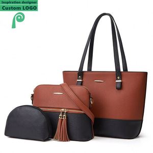 กระเป๋าหนังแท้แฟชั่นโรงงานปี 2025 สำหรับผู้หญิง ชุดกระเป๋า 3 ชิ้น กระเป๋าถือใบใหญ่ กระเป๋าสะพายไหล่ผู้หญิง - Product Image 4